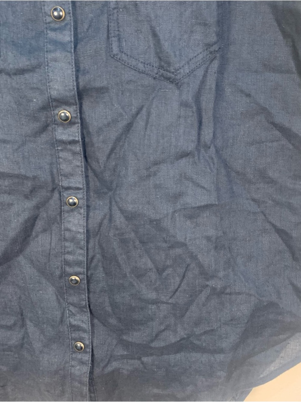 Sundance 100% Linen Button Snap Front Tank Top Shirt - Picture 8 of 10
